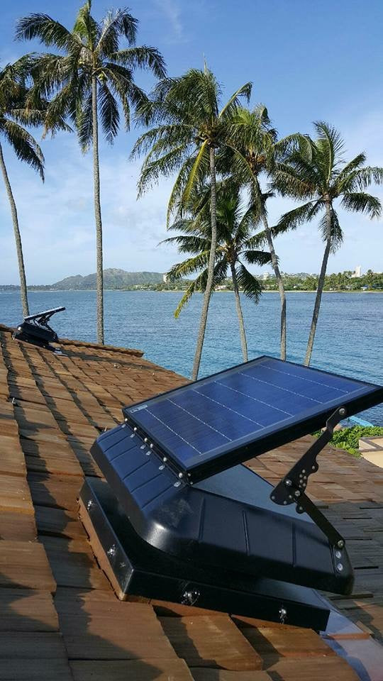 Tilting Panel Solar Attic Fan