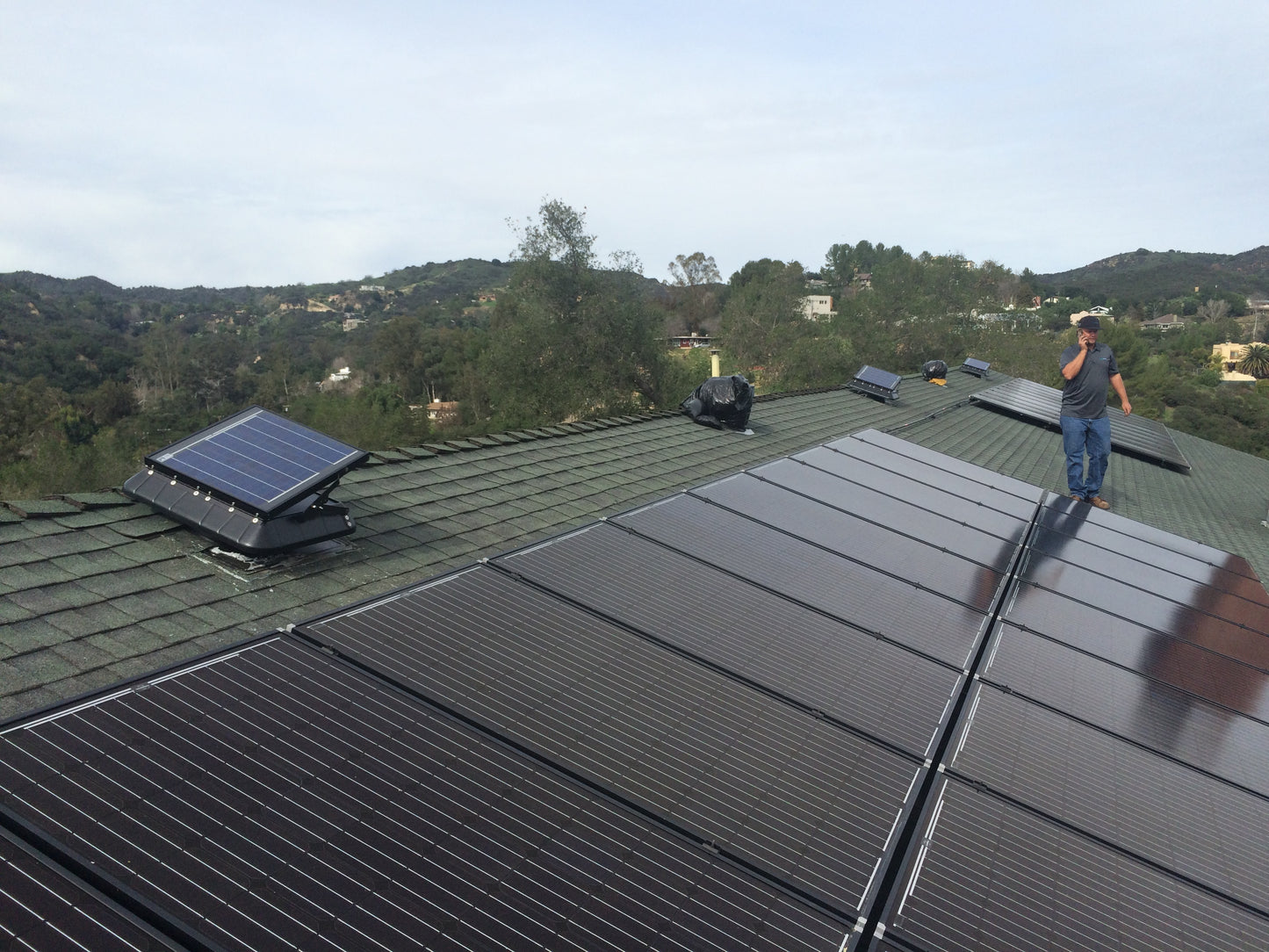 Tilting Panel Solar Attic Fan