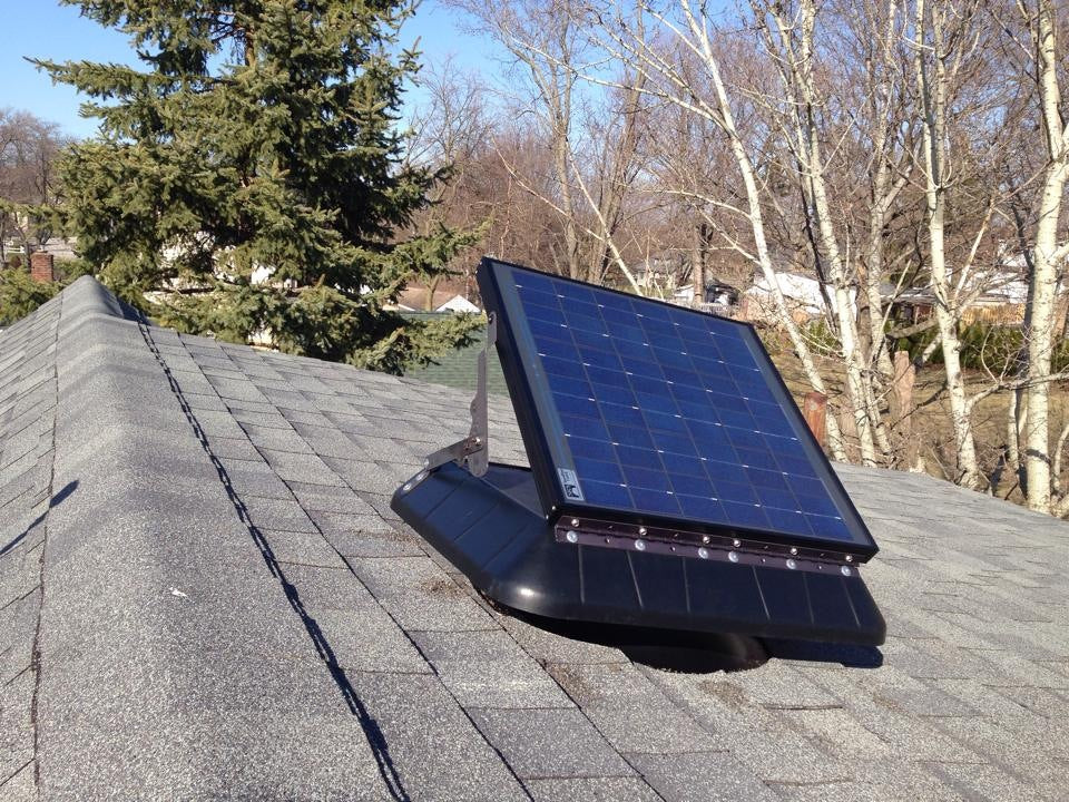 Tilting Panel Solar Attic Fan